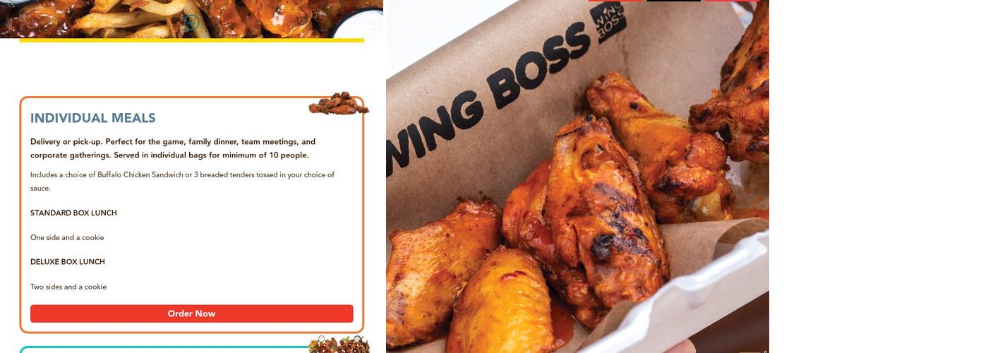 Wing Boss Menu