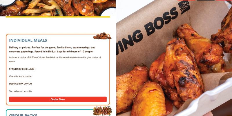 Wing Boss Menu