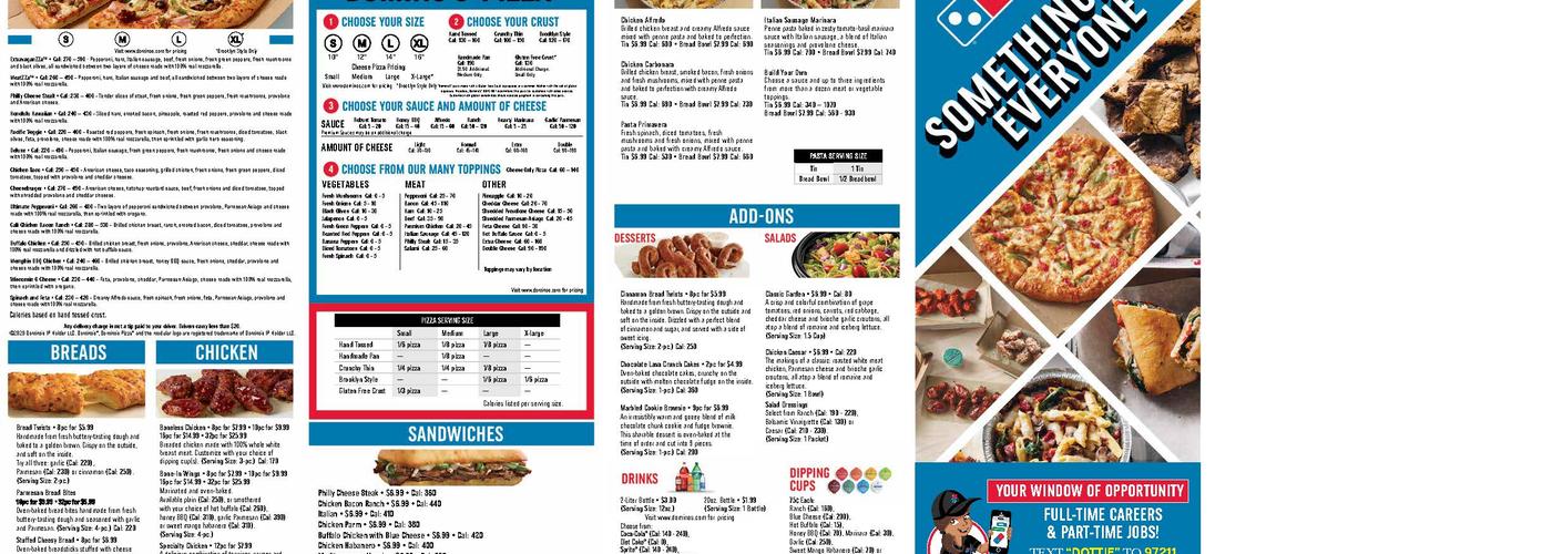 Domino's Pizza Menu