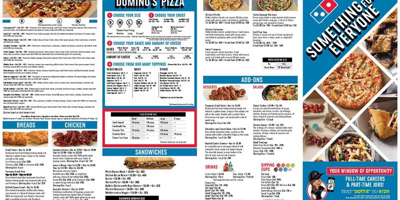 Domino's Pizza Menu