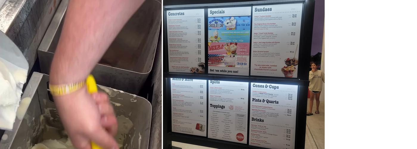 Andy's Frozen Custard Menu