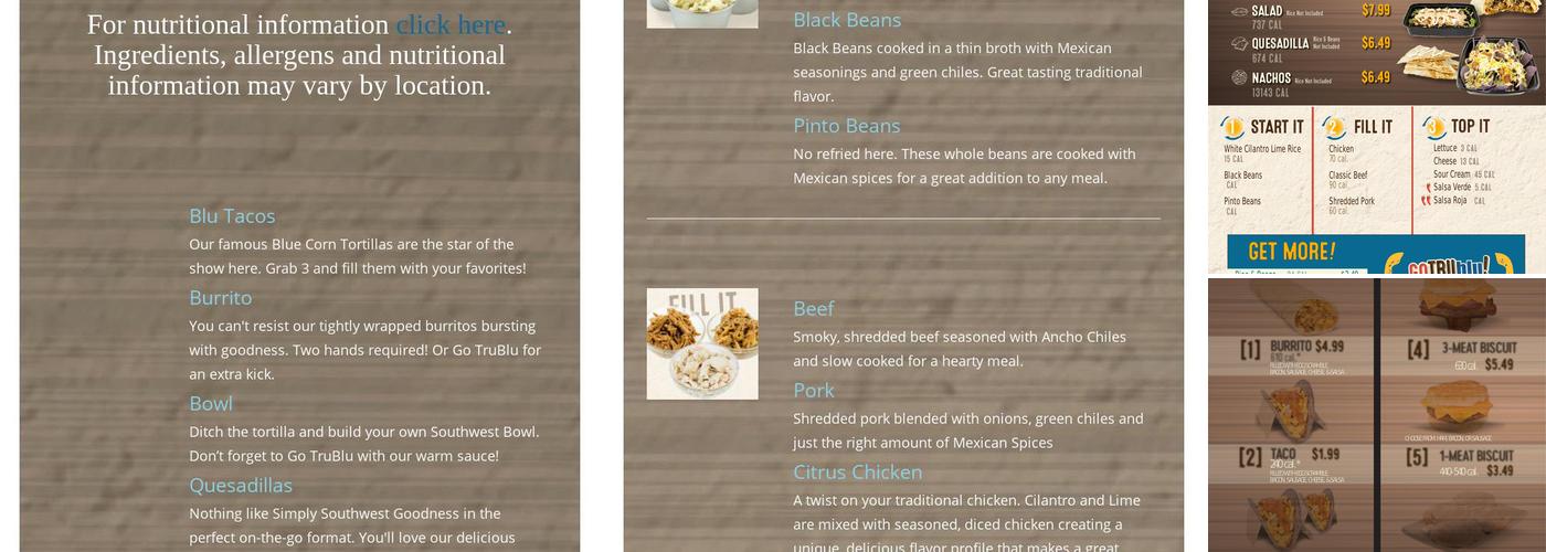 BluTaco Menu