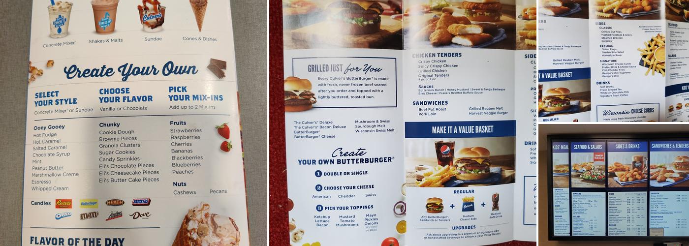 Culver’s Menu