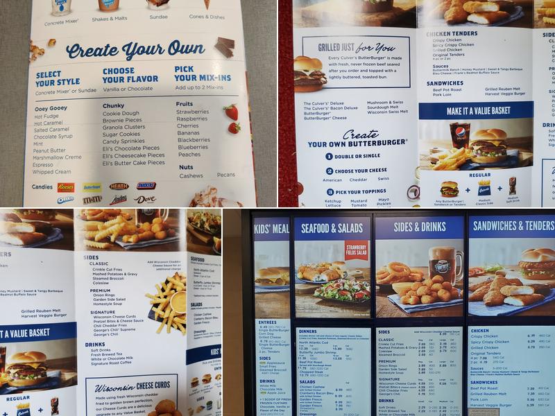 Culver’s Menu