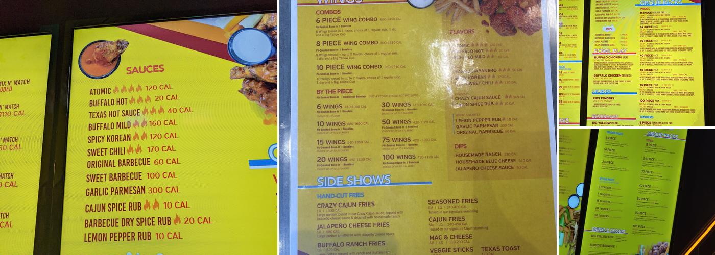 Wing Boss Menu