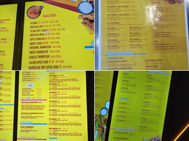 Wing Boss Menu