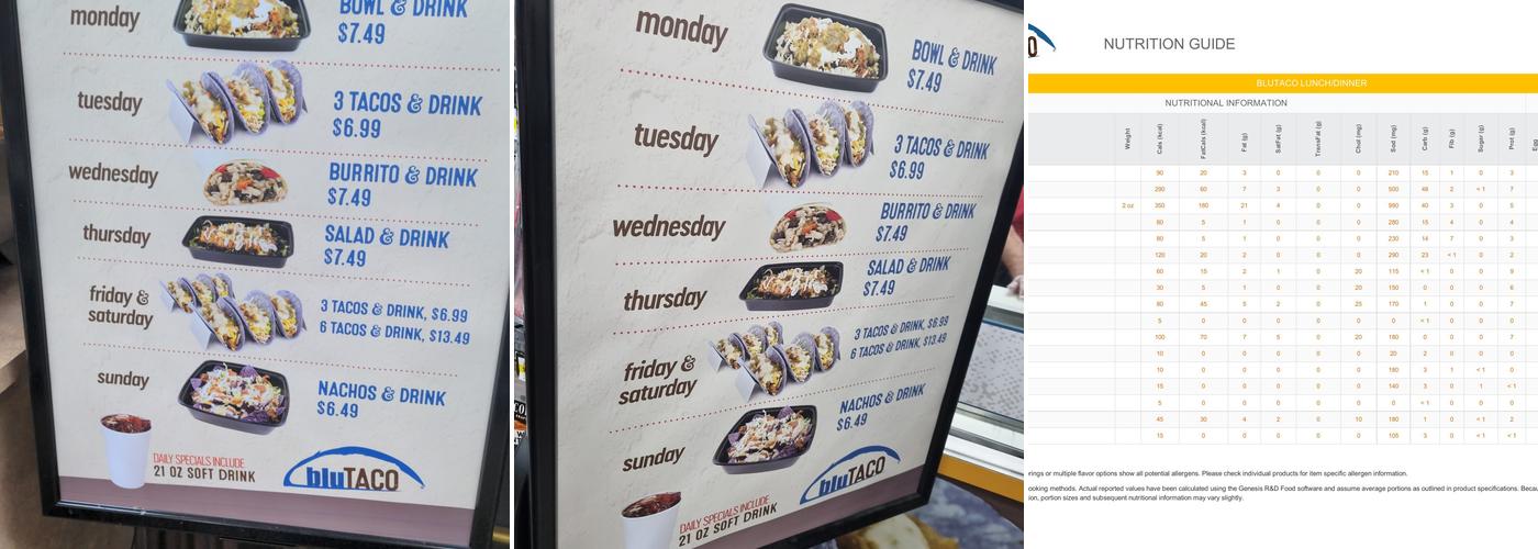 BluTaco Menu
