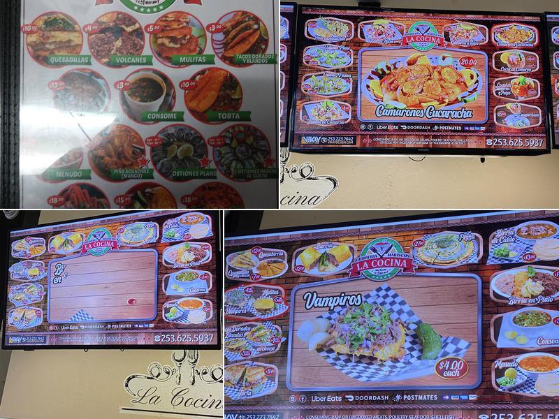 Birrieria y mariscos la cocina Menu