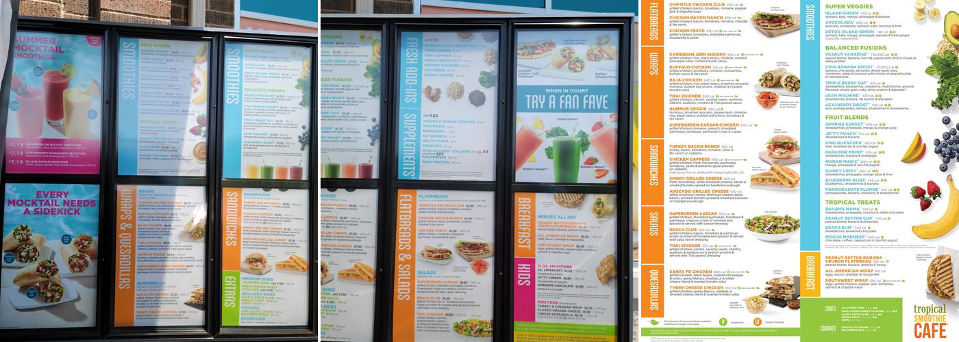 Tropical Smoothie Cafe Menu