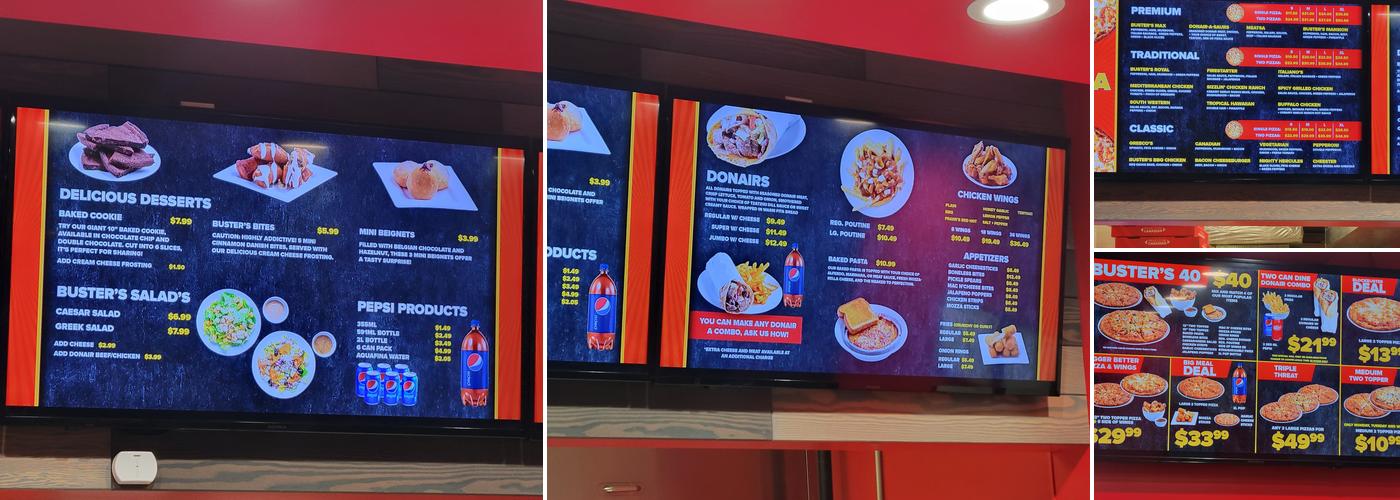 Buster's Pizza & Donair Menu