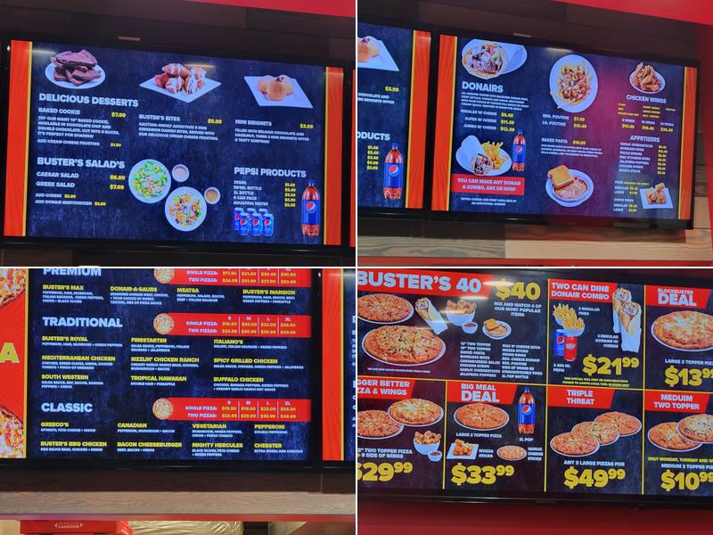 Buster's Pizza & Donair Menu