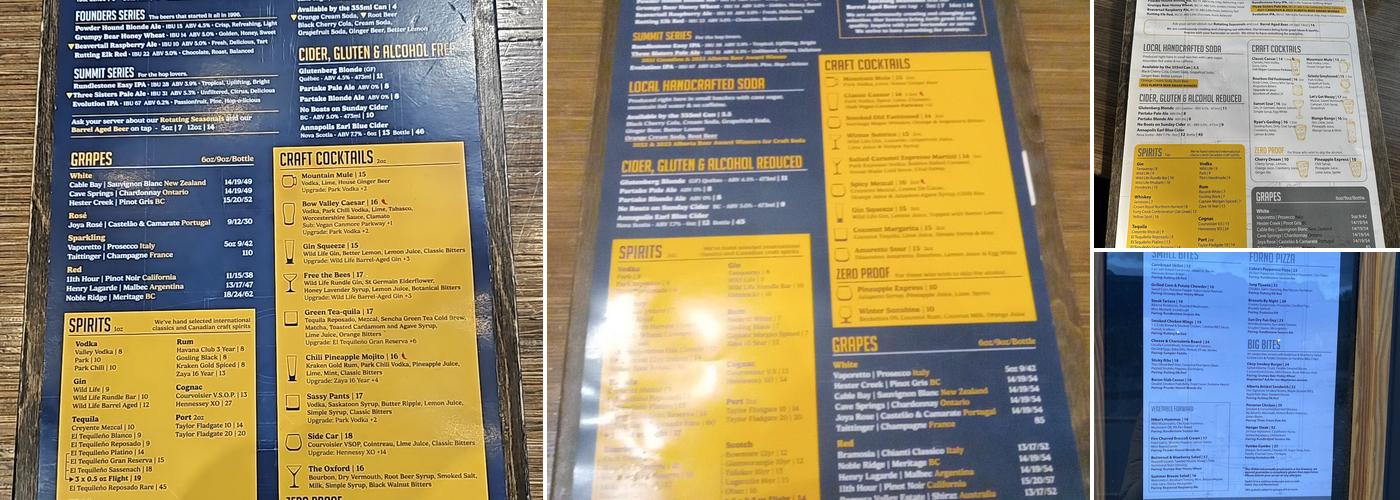 Tank310 - by The Grizzly Paw Brewing Co. Menu