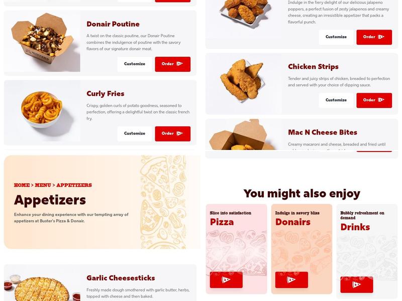 Buster's Pizza & Donair Menu