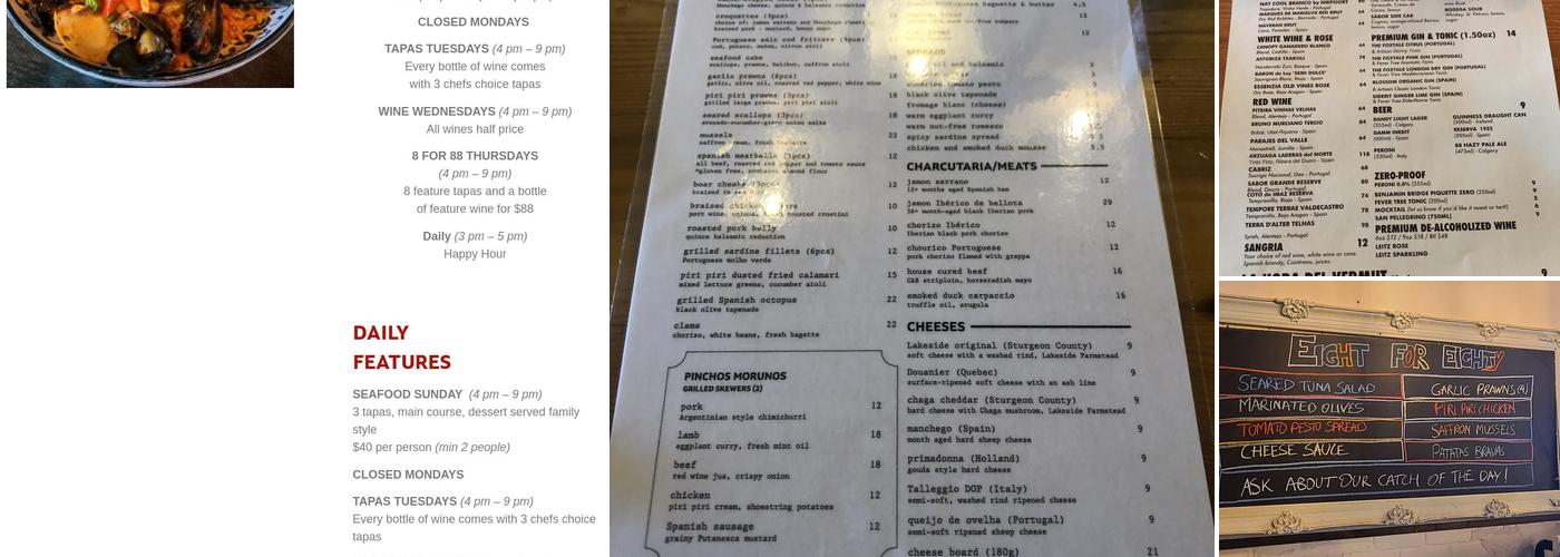 Bodega Menu