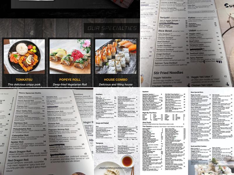 Sushi Nara-Gladwin Menu