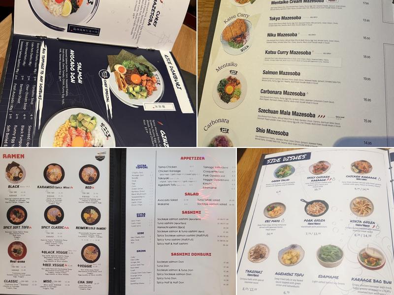 Kokoro Tokyo Mazesoba - Brentwood Menu