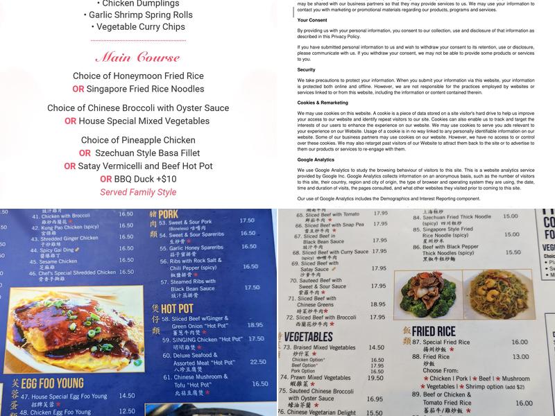 Moon Wok Chinese Restaurant Menu