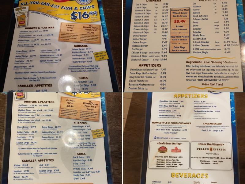 C-Lovers Fish & Chips Menu