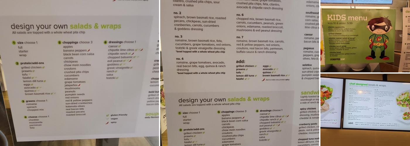 The Chopped Leaf Menu