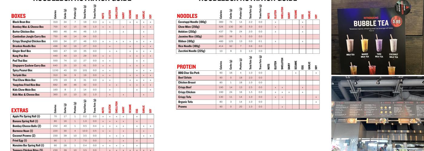 Noodlebox Menu