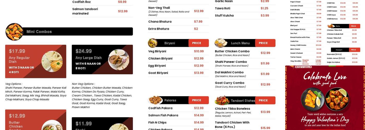 Veerji Fish 'n' Grill Menu