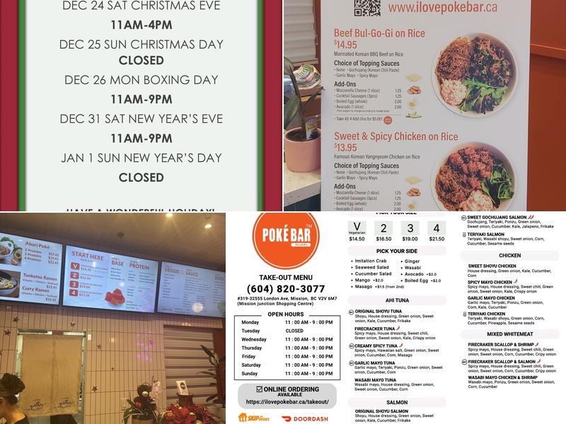 Poke Bar (Mission) Menu