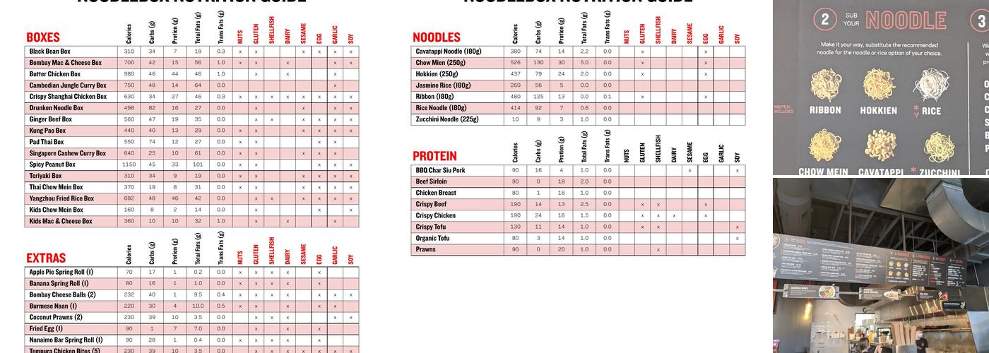 Noodlebox Menu