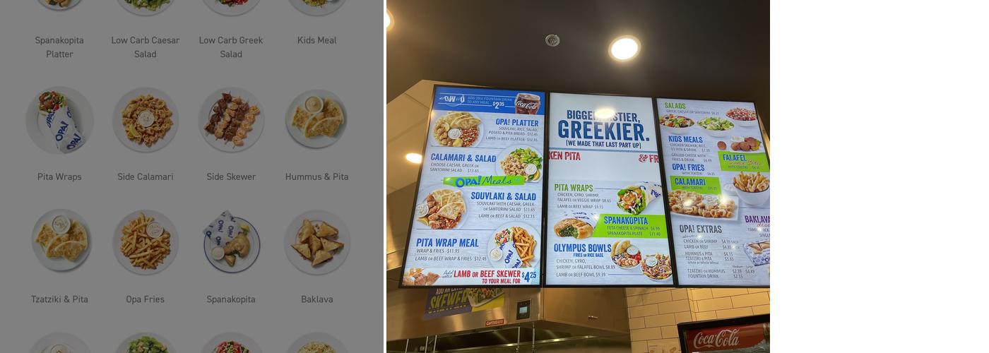 OPA! of Greece Skeena Mall Menu