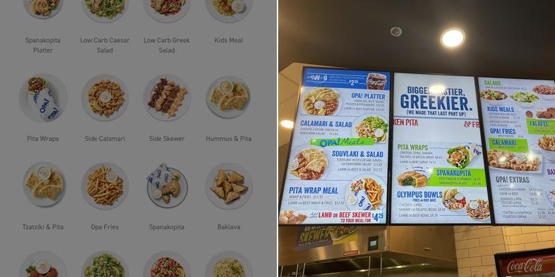 OPA! of Greece Skeena Mall Menu