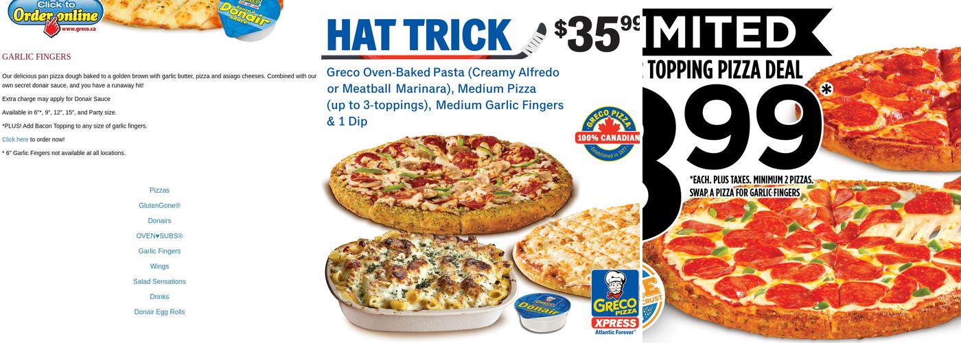 Greco Pizza Xpress Menu