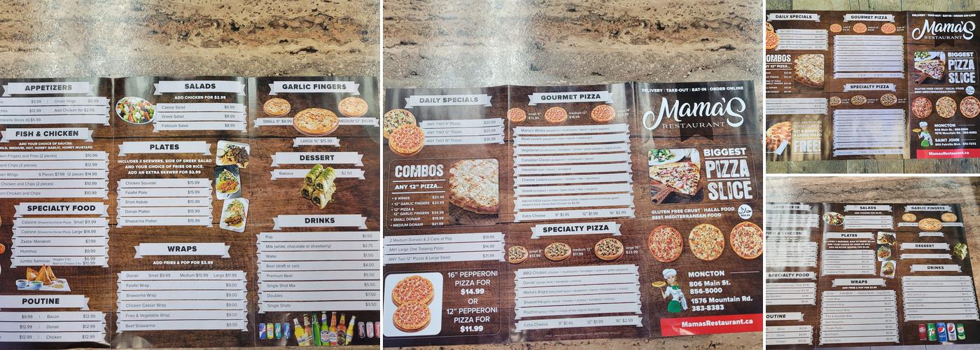 Mama's Express Menu