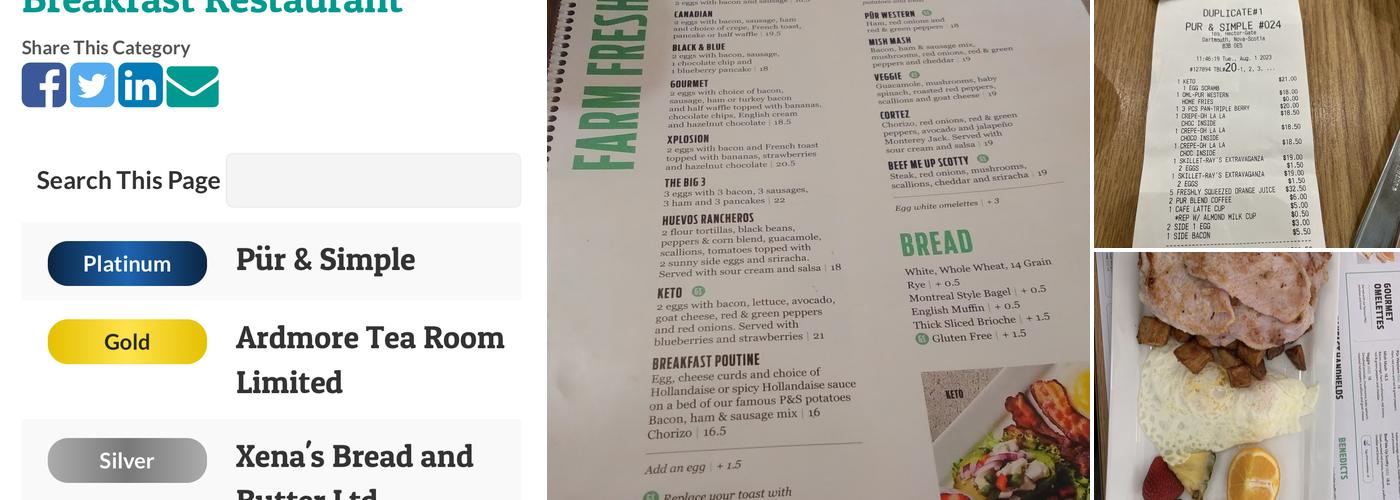 Pür & Simple Menu
