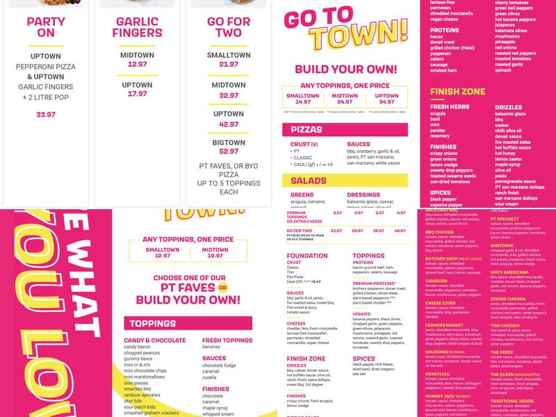 Pizzatown Menu
