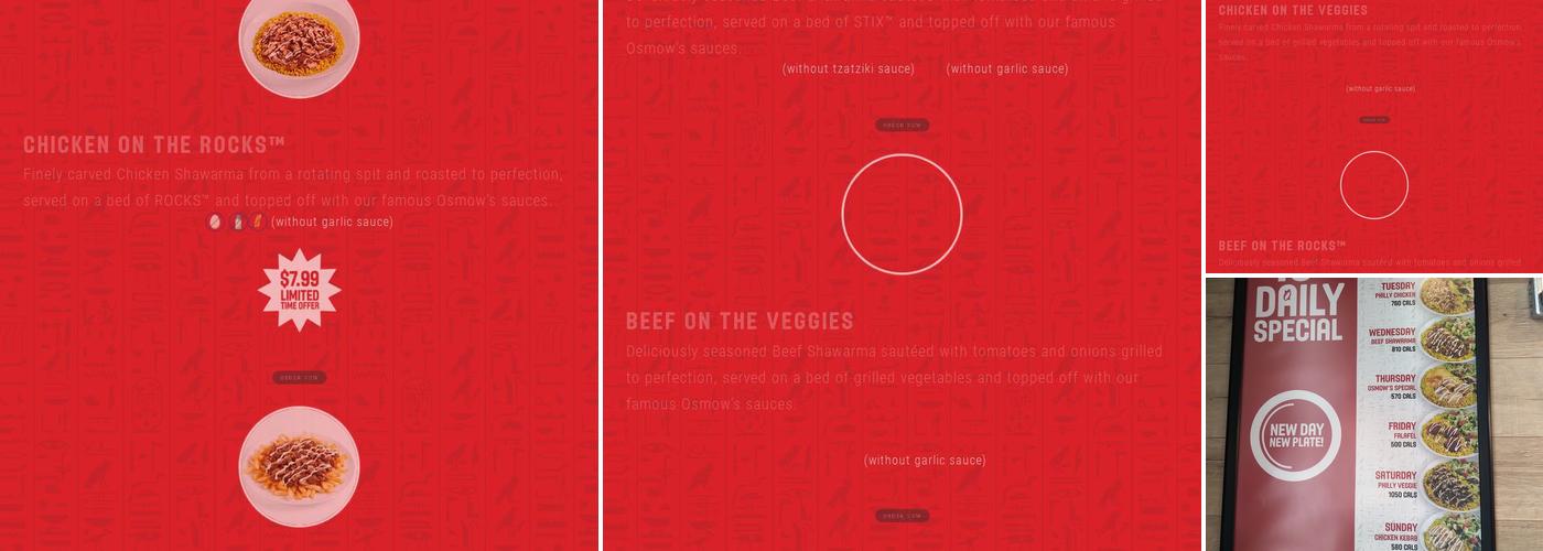Osmow's Shawarma Menu