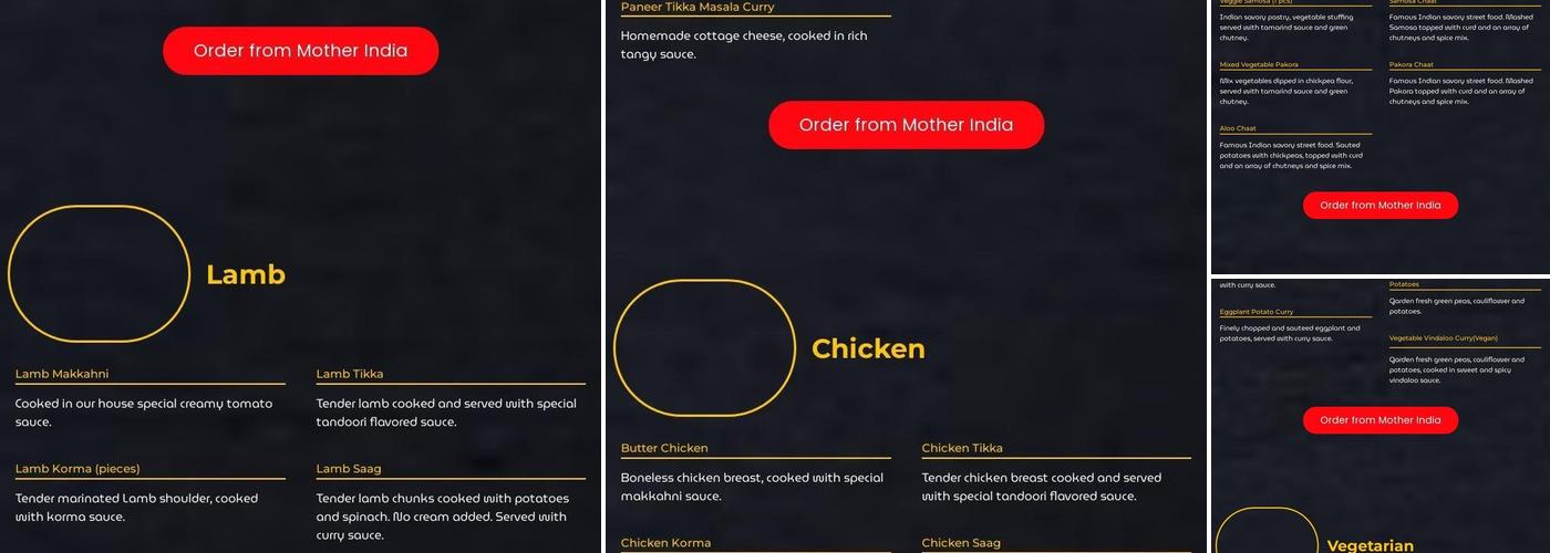 Maurya Indian Twist (Hamilton) Menu