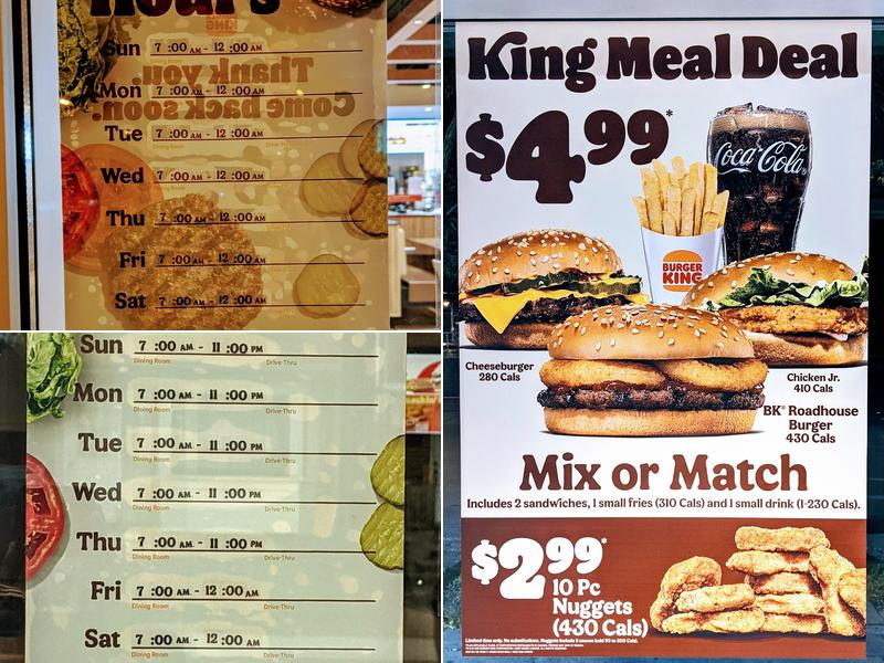 Burger King Menu