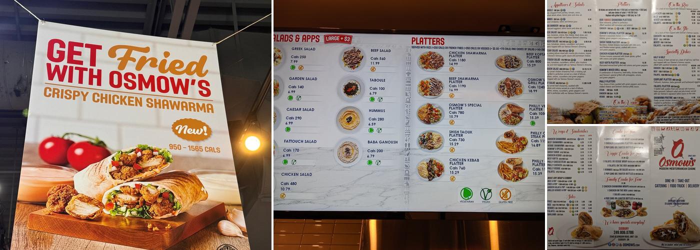 Osmow's Shawarma Menu