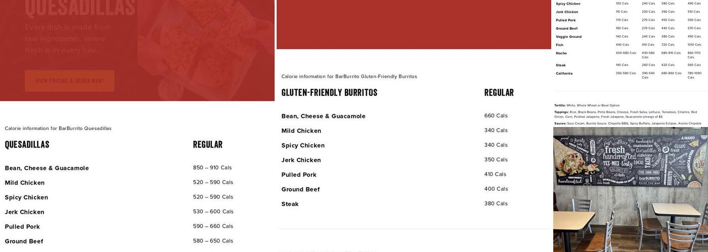 barBURRITO Menu