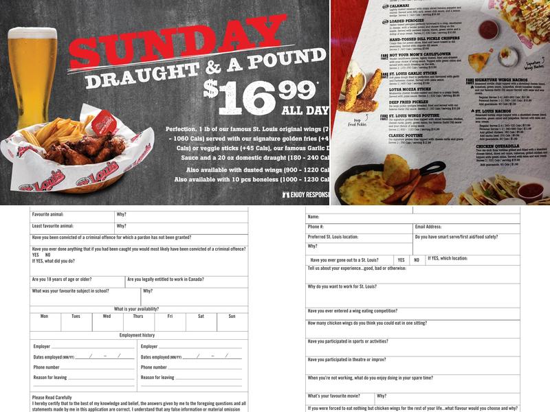 St. Louis Bar & Grill Menu