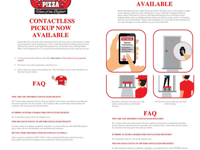 Square Boy Pizza Menu