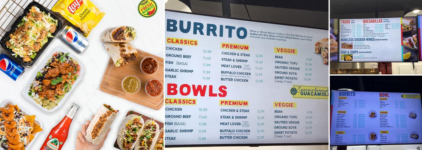Fresh Burrito Menu