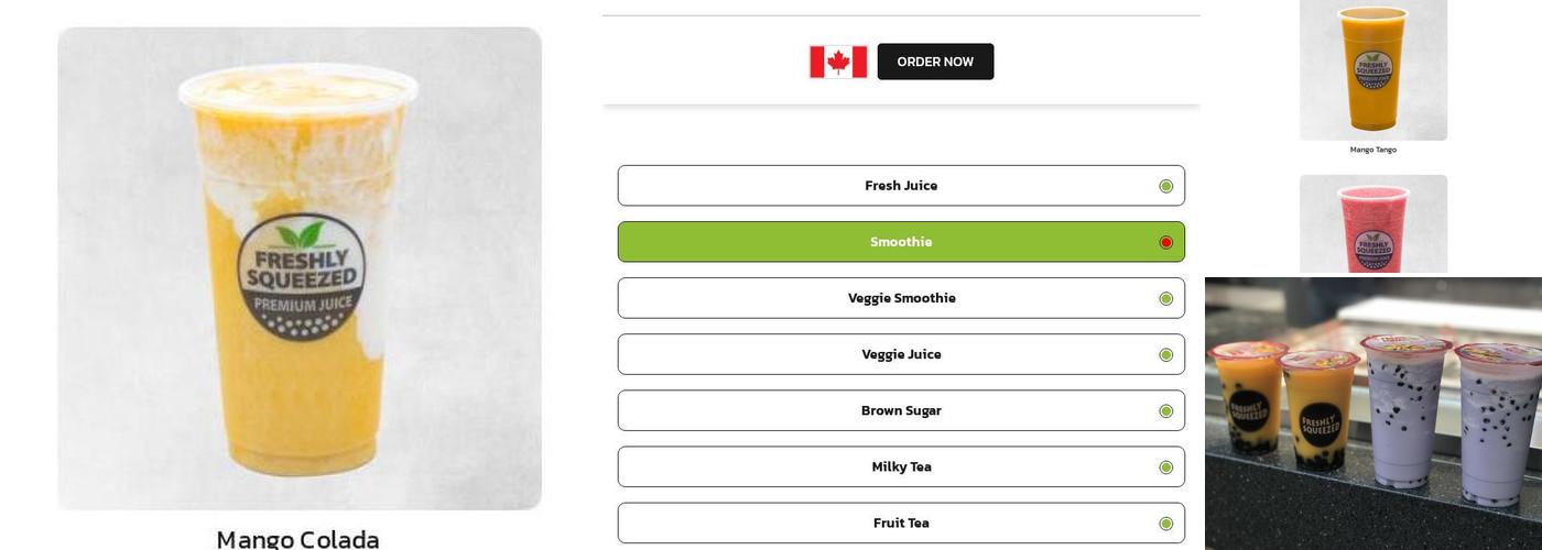 Freshly Squeezed Menu