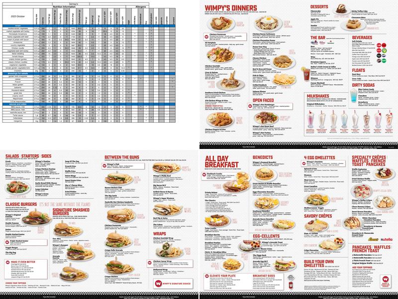 Wimpy's Diner Menu