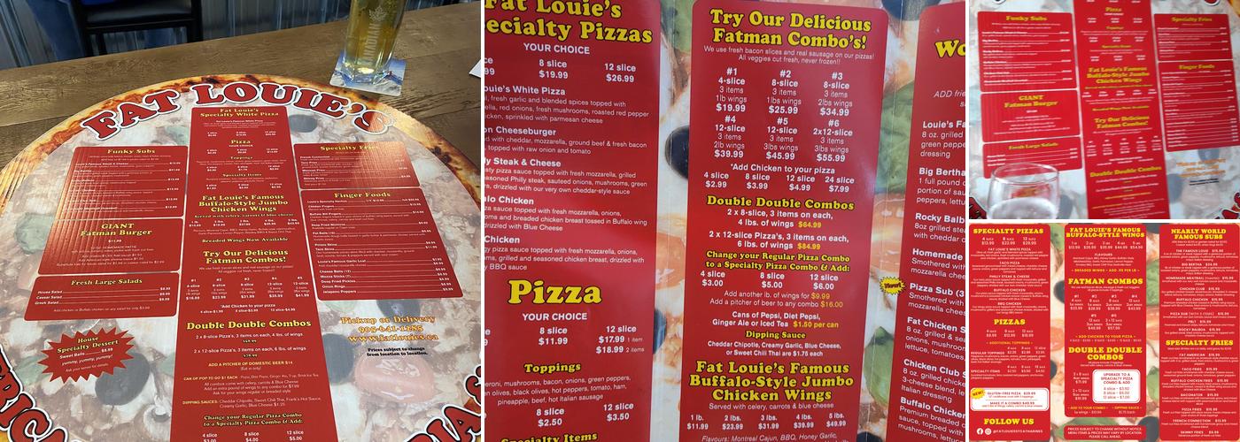 Fat Louie's Pizzeria & Bar Menu