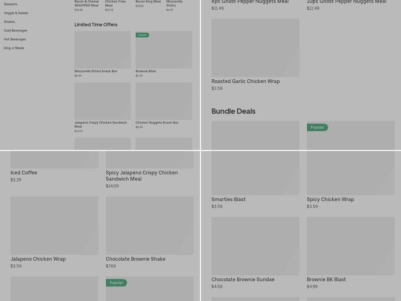Burger King Menu