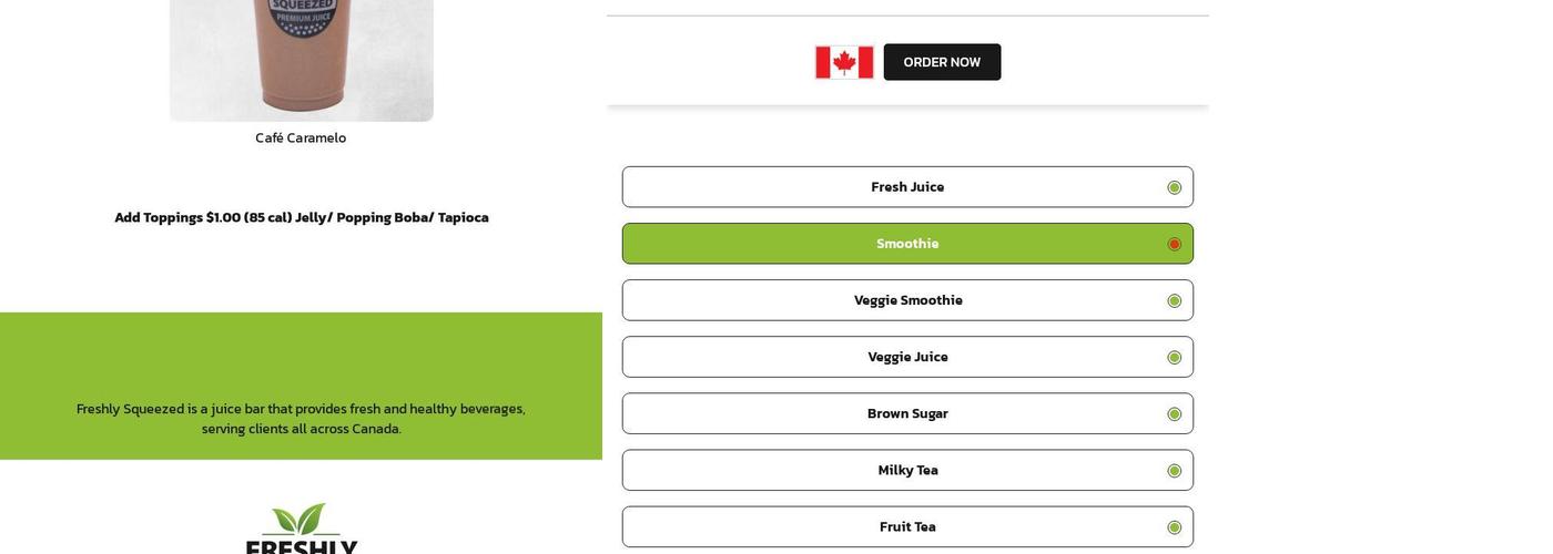 Freshly Squeezed Menu