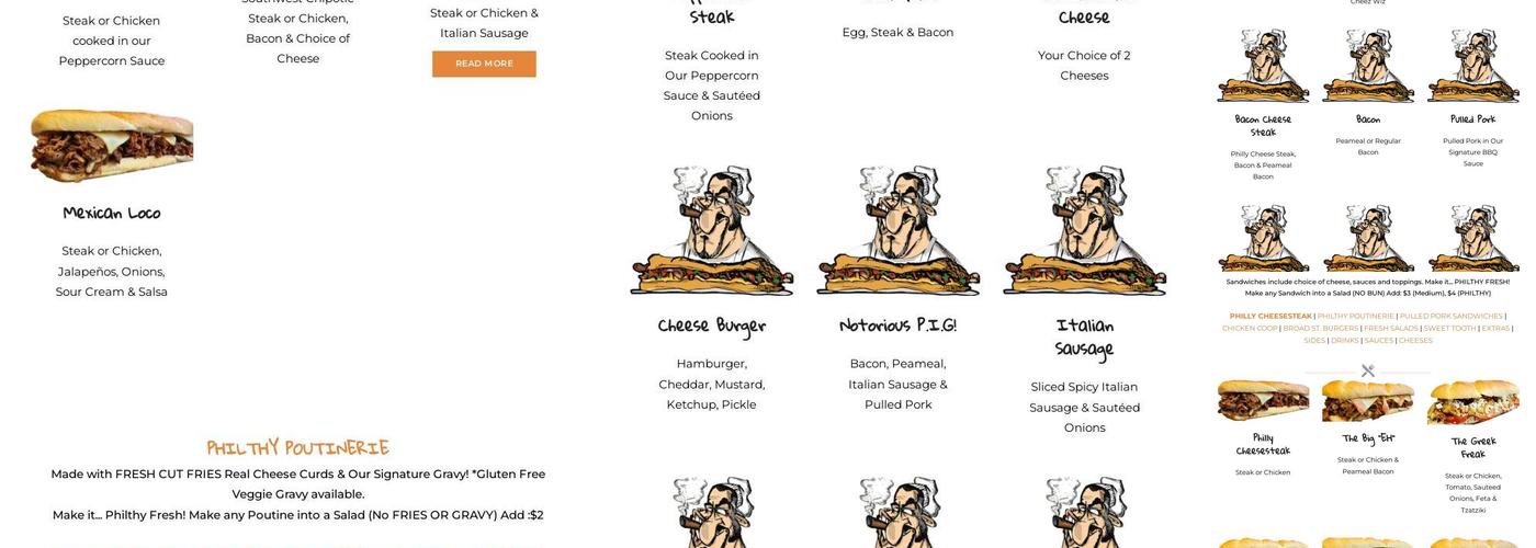 Philthy Philly's- Waterloo Menu