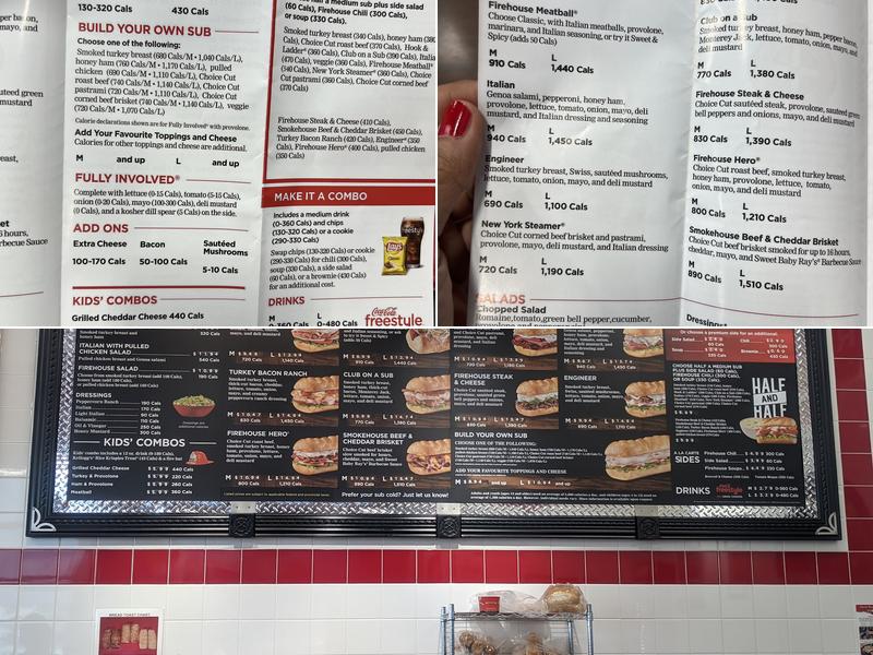 Firehouse Subs Welland Menu