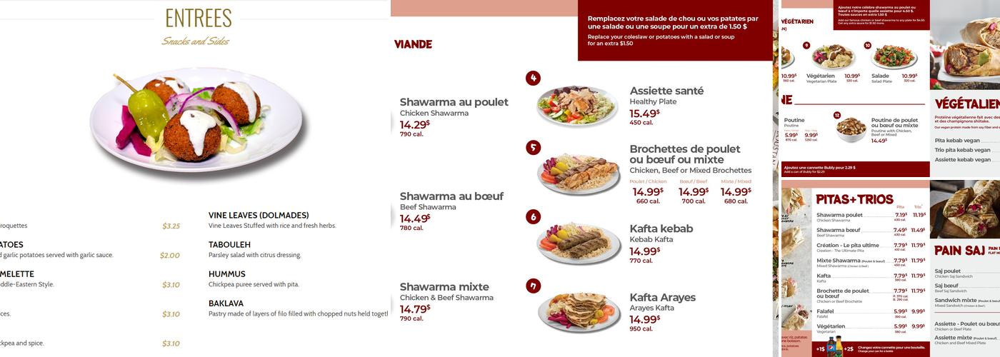 Restaurant Boustan Menu