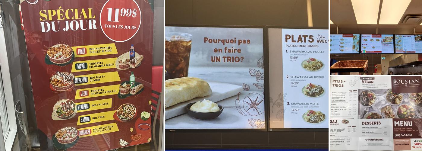 Restaurant Boustan Menu